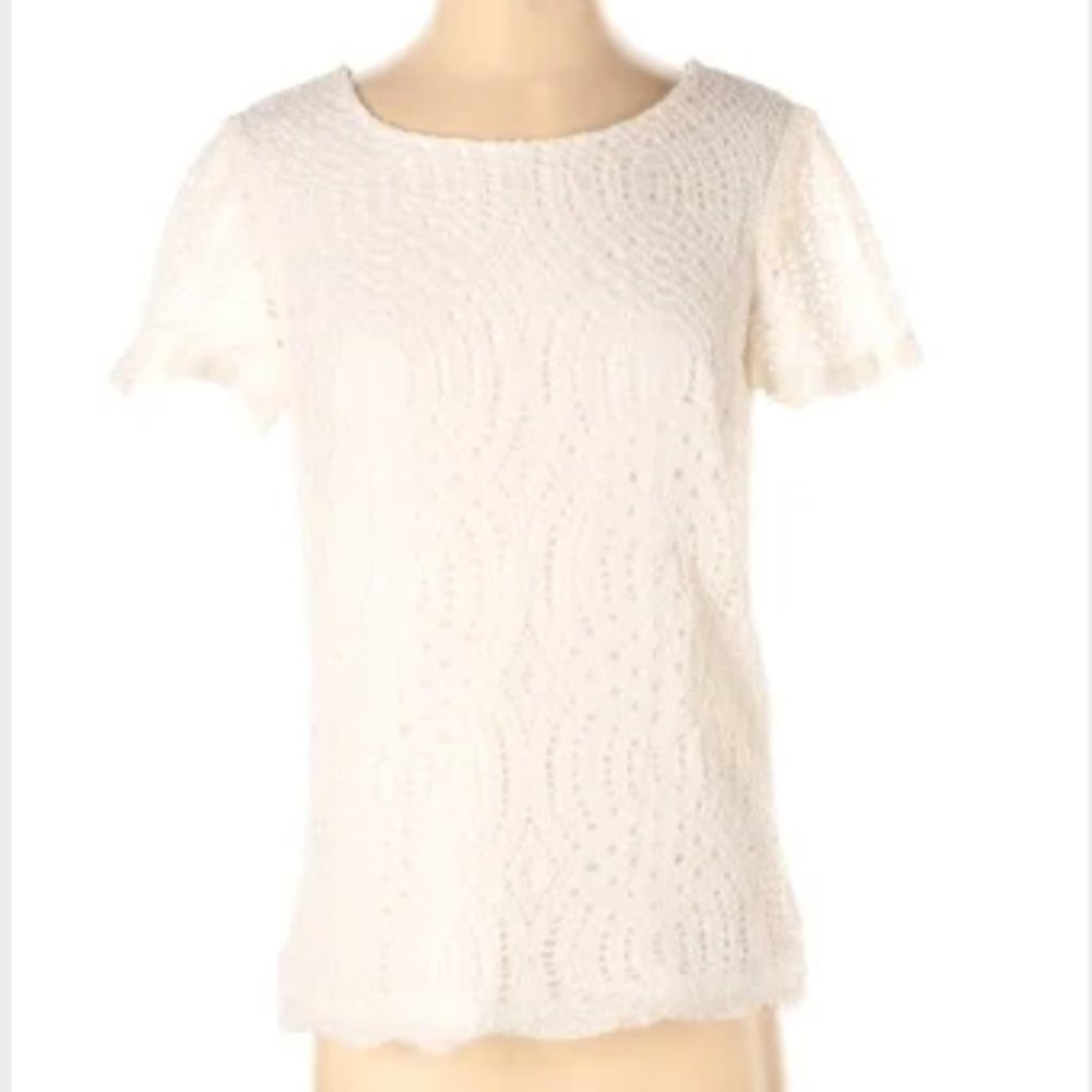 J Crew Lace Eyelet Tshirt NWOT